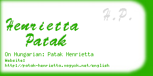 henrietta patak business card